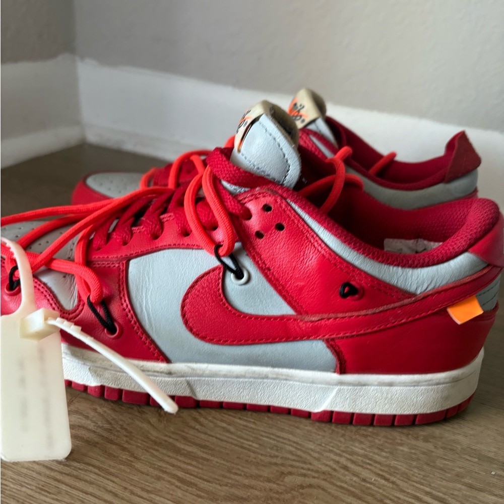 Off-White Red and White Women's Nike Dunk Lows - Picture 2 of 4